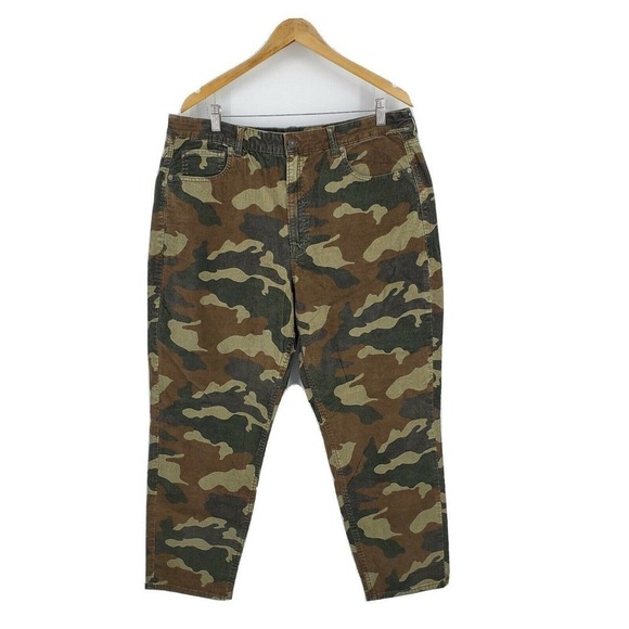 American Eagle High Rise Corduroy Camo Mom Jeans - Picture 1 of 5